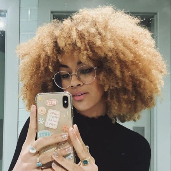 Kinky Curly 4B-4C Texture Lace Front Wig Color #T4/27/613 Chai Latte Blonde! - Picture 9 of 9